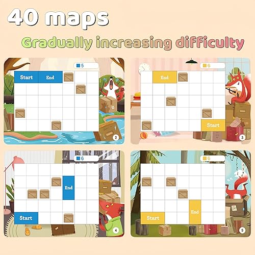 Miniatura 5 de Mailuren Juegos de mesa STEM Juguetes de aprendizaje preescolar, bloques de movimiento lógico magnético, juegos de rompecabezas, juguetes Montessori