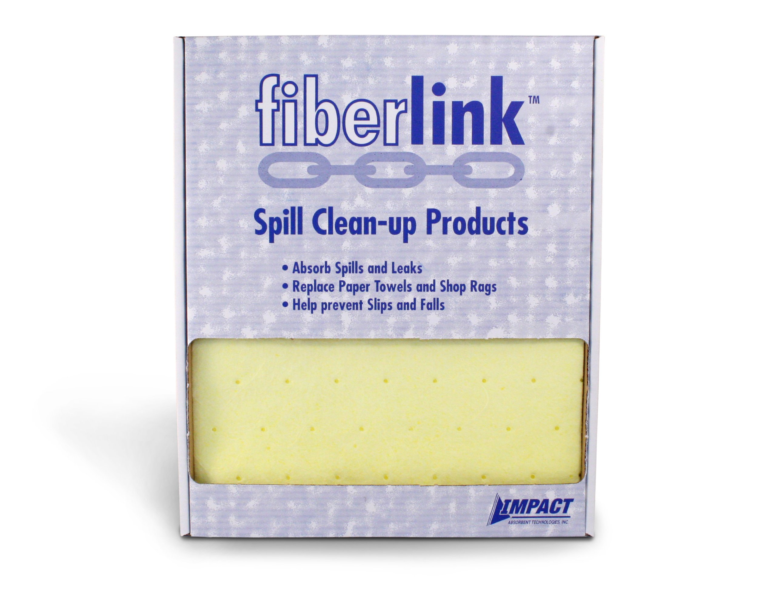 FiberLink Hazmat Yellow Universal Heavyweight Pads in Wall Dispenser Box