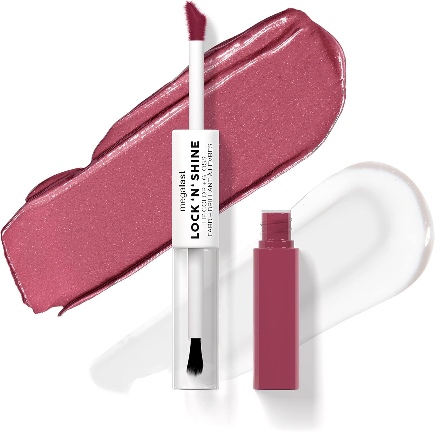 Wet n Wild Megalast Lock n’ Shine, Dual-Ended Lip Color and Clear Gloss, Vitamin E and Jojoba Oil Enriched Formula, Utaupia Shade