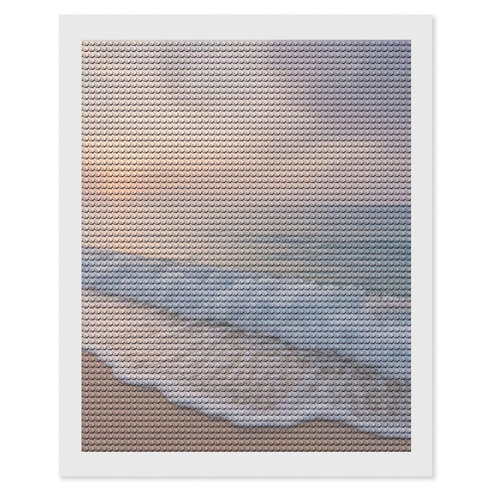 Junmoney Pastel Beach Waves at Sunset Diamond Painting Kit 16"x20", Easy Handmade Project, Cosy Home Accent, for Craft Lovers, Holiday Gift Idea