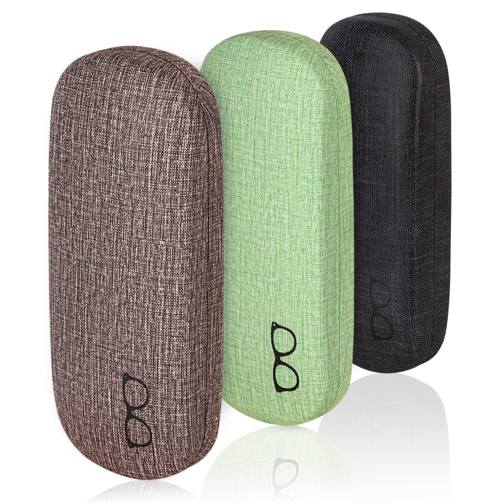 RayLove 3-Pack Hard Shell Eyeglasses Case Large Reading Glasses Hard Case