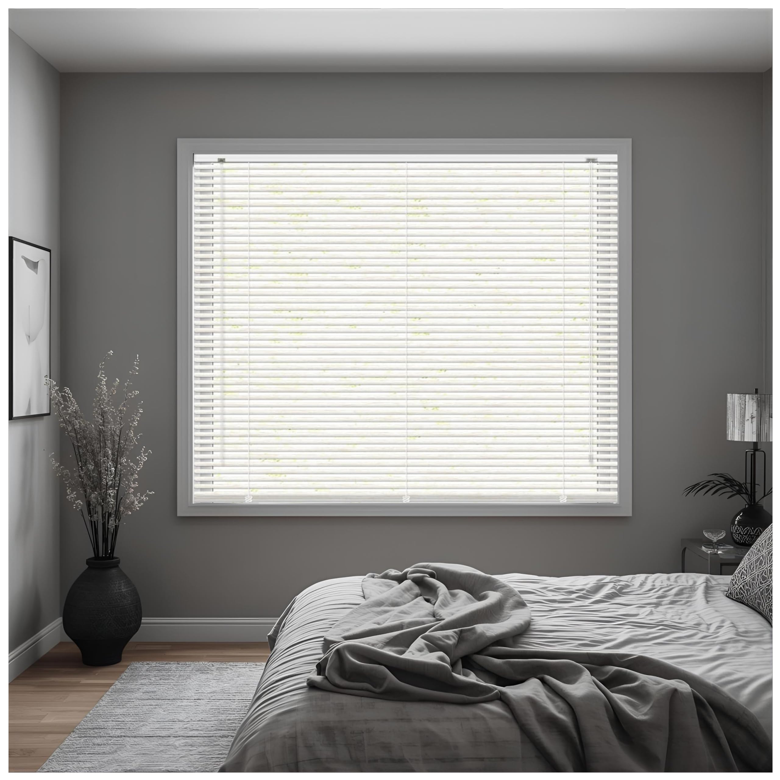 J.Din Made to Measure White Embossed Blind PVC Window Venetian Blinds 25mm Slats, Easy Fit Window Treatment Shutters Child Safe Fittings 75W x 213H cm