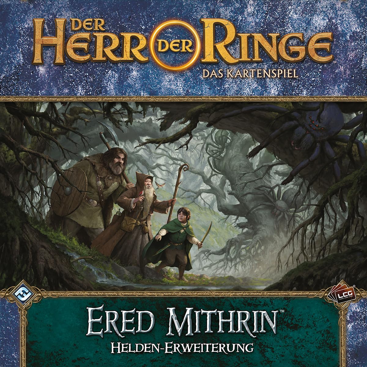 Fantasy Flight Games, Der Herr der Ringe: LCG – Ered Mithrin, Helden-Erweiterung, Expertenspiel, Kartenspiel, 1-4 Spieler, Ab 14+ Jahren, 30 Minuten je Spieler, Deutsch