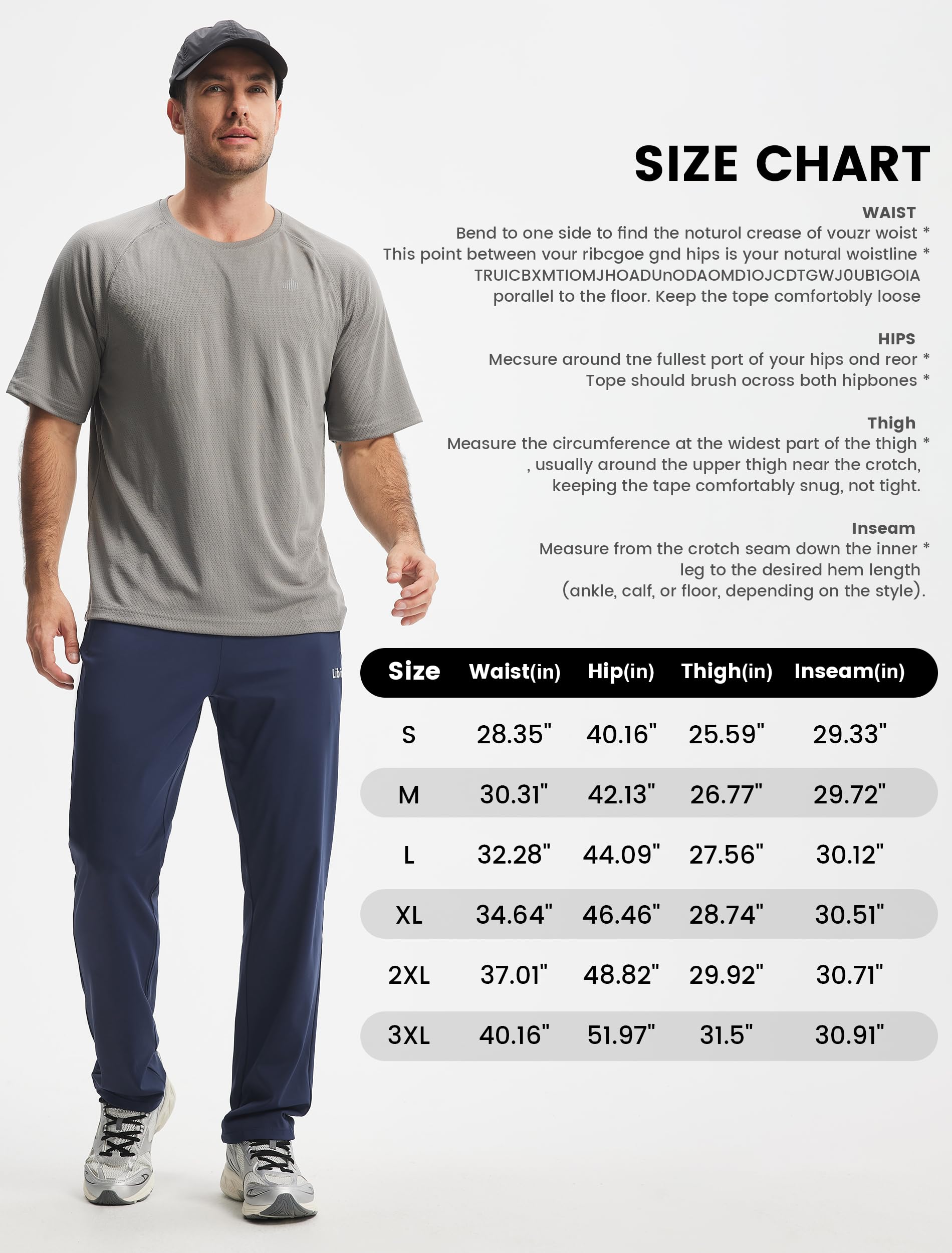 Libin Pantalon Chandal Hombre Recto Largos Deporte Running Pantalón Cintura Elástica de Fato Treino Gimnasio Chinos Jogger con Bolsillos de Cremallera
