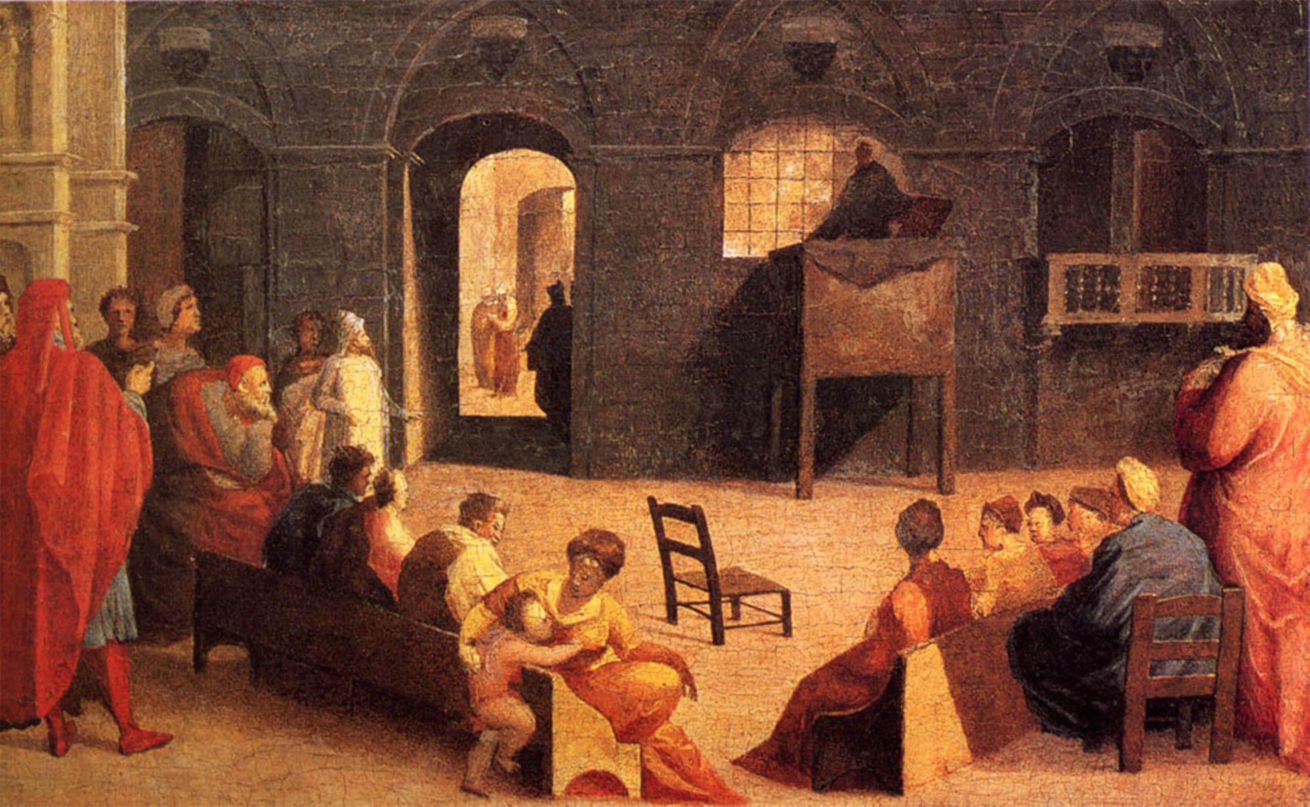 POSTERIIk Famous Print Pop Art Wall Art Graffiti St. Bernardino of Siena Preaching by Domenico Beccafumi Art Prints for Home Decor 60x90cm
