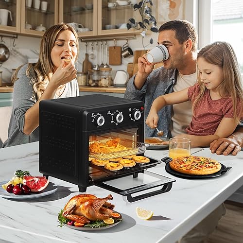 Miniatura 7 de Panana Horno tostador compacto con freidora de aire, 1400 W, 21 cuartos de galón con multifunción 6 en 1 y amplio rango de temperatura, horno