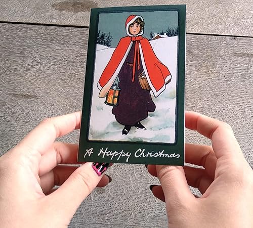 Vista 34 de PIXILUV Christmas Santa (paquete de 12) tarjetas de notas pequeñas tarjetas de felicitación # Joyful Christmas Santa Claus ~ postales de Navidad