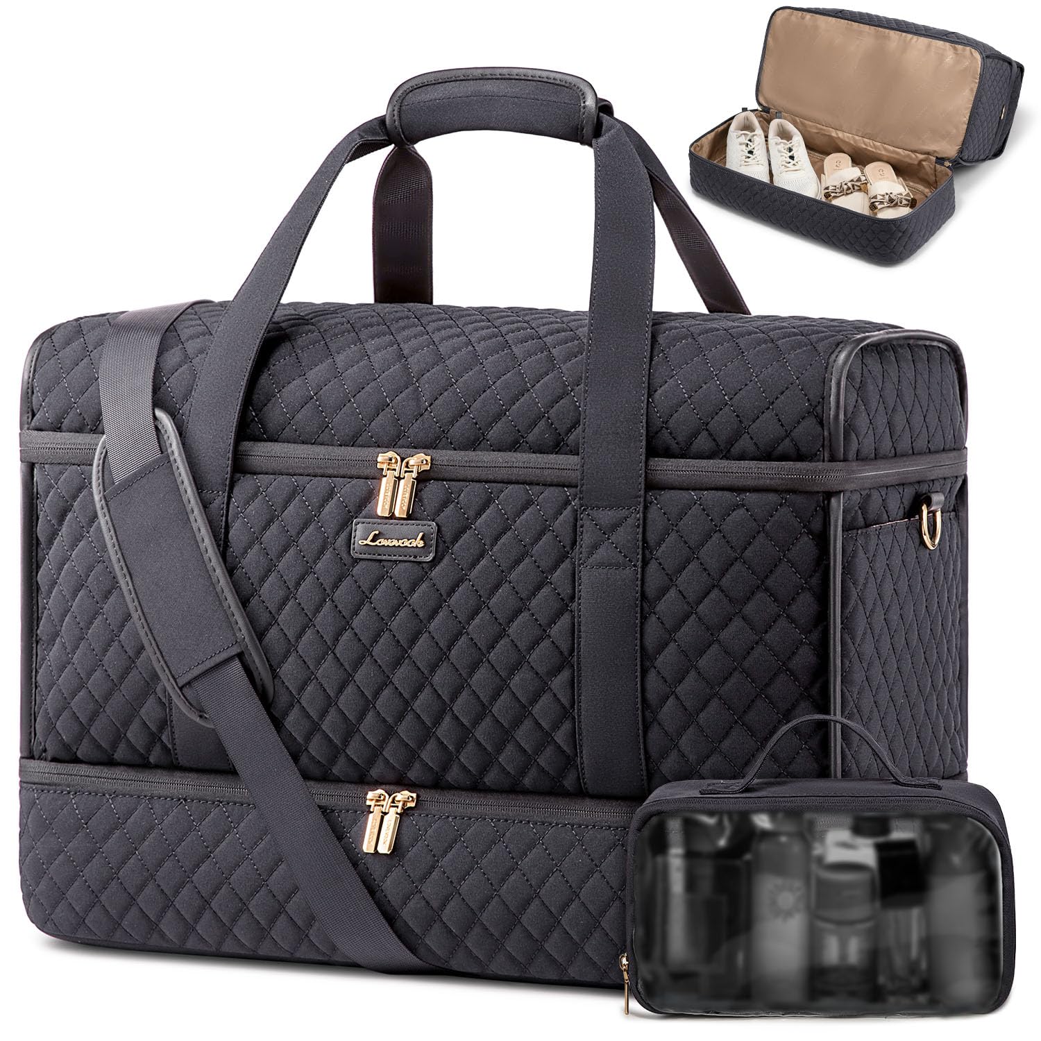 LOVEVOOK Large Travel Duffle Bag, Weekender Bags for Women With Shoe Compartment, Overnight Hospital Bag For Women Labor Delivery, Carry on Bag