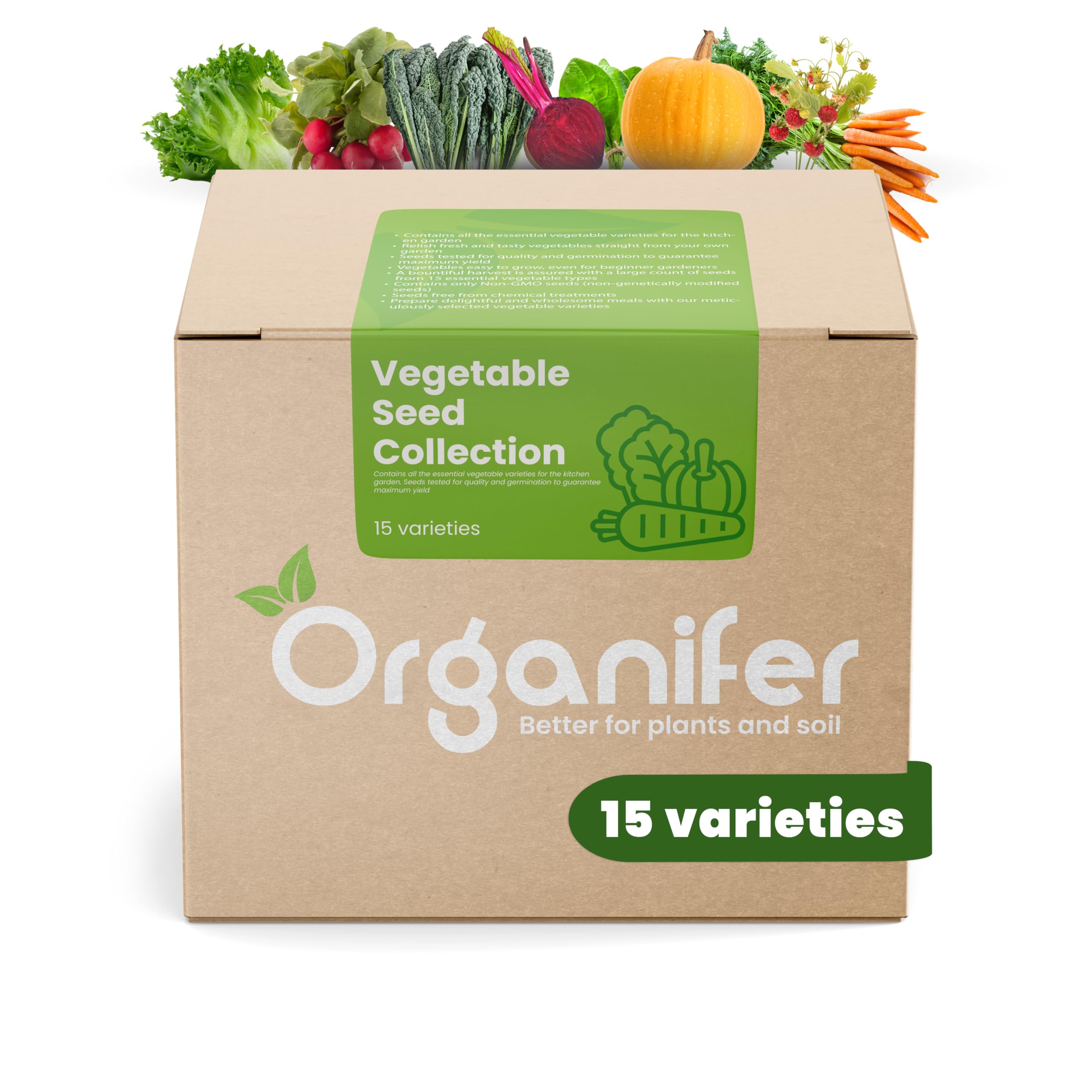 Paquetes De Semillas De Hortalizas | Semillas De Huerta - Semillas De Hortalizas - Semillas De Espinacas - Semillas De Berros - Semillas De Lechuga - Organifer