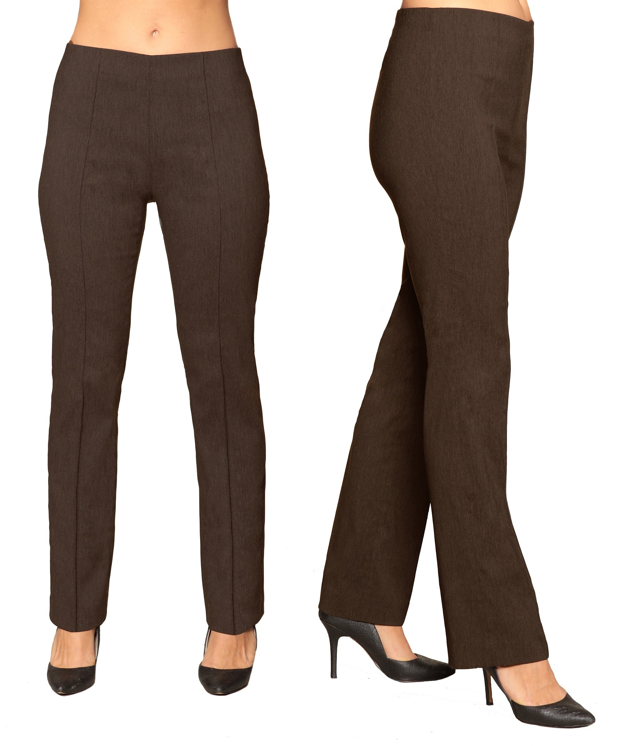 LIOR PARIS Womens Lillian Classic Fit Full Length Boot Leg Pull-on Trouser Pant