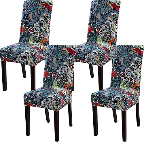 Vista 31 de YISUN Fundas para sillas de comedor, fundas elásticas de elastano para asiento de silla, extraíbles y lavables, fundas protectoras para sillas