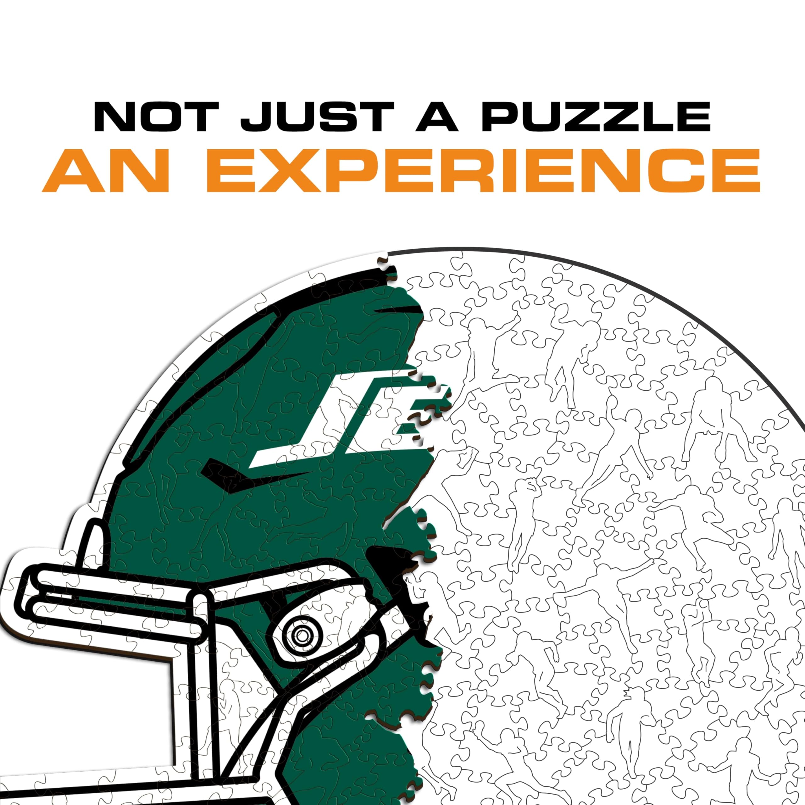 Iconic Puzzles -Oficjalnie licencjonowane 100% zrównoważone drewniane puzzle, kolor New York Jets, L, 500 sztuk