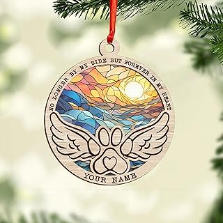 Podagree Dog Memorial Suncatcher, Personalized with Name Date Dog Breeds Suncatcher, Pet Loss Suncatcher, Stained Glass Light Catcher, Gifts for Dog Lovers Loss of Pet Sympathy (DG9)