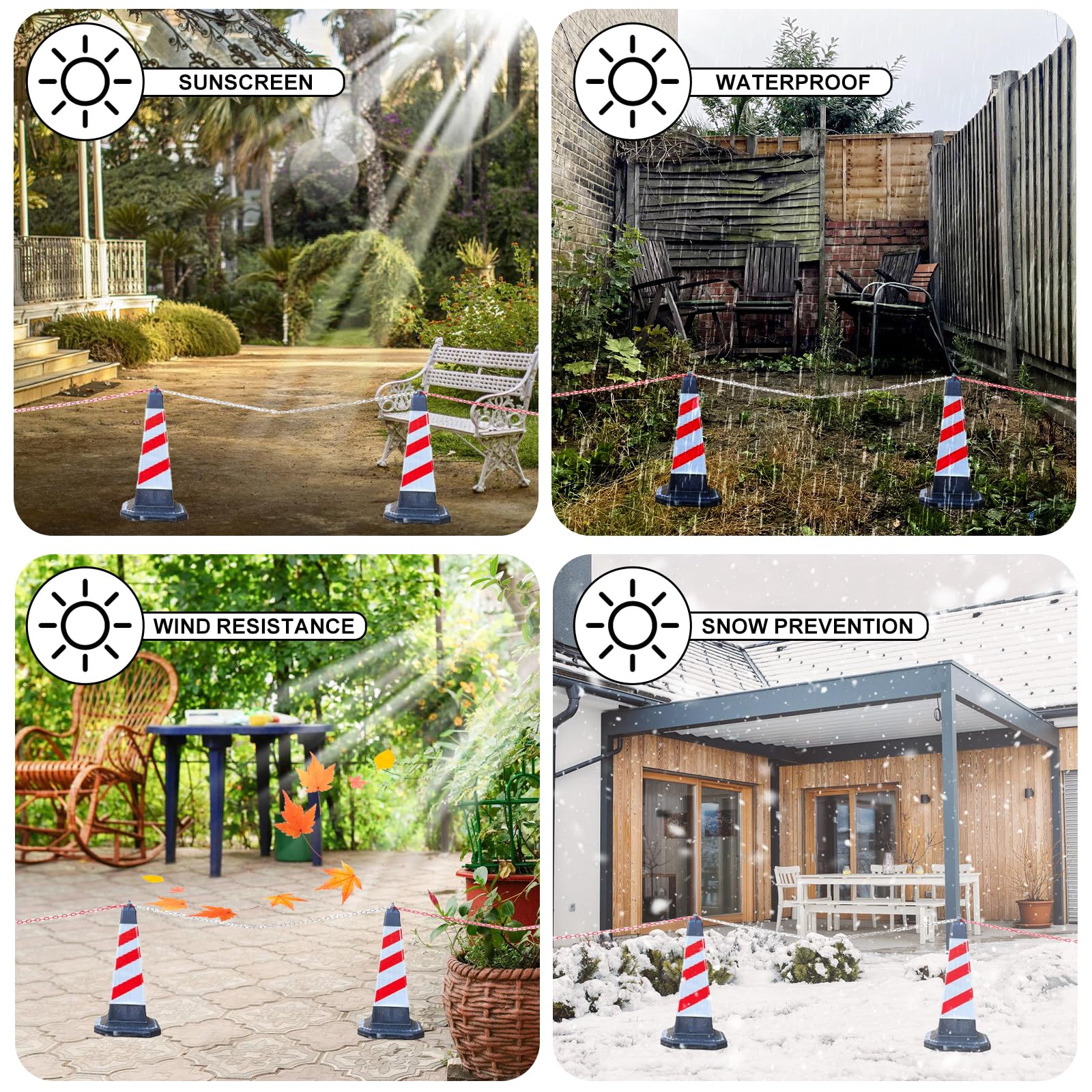 Barrier Chain Plastic Chain 10 X 6 Red White Warning Chain Plastic