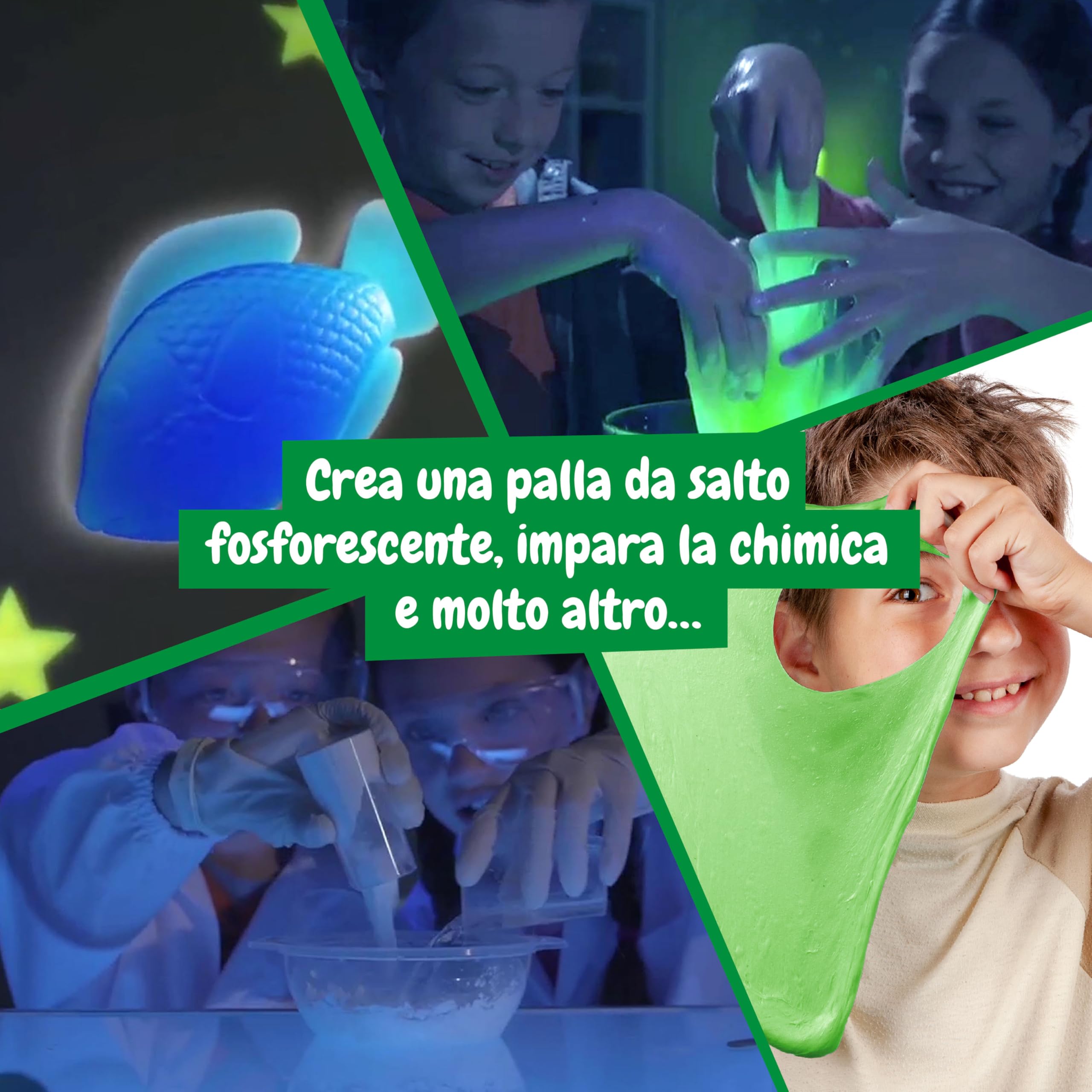Science4you Kit Slime per Bambini, Bagliore nel Buio - Laboratorio de Slime per Bambina e Bambino, Kit Slime fai da te Completo, 10+ Esperimentis, Giochi Asmr, Regalo per Bambini 7 8 9+ Anni