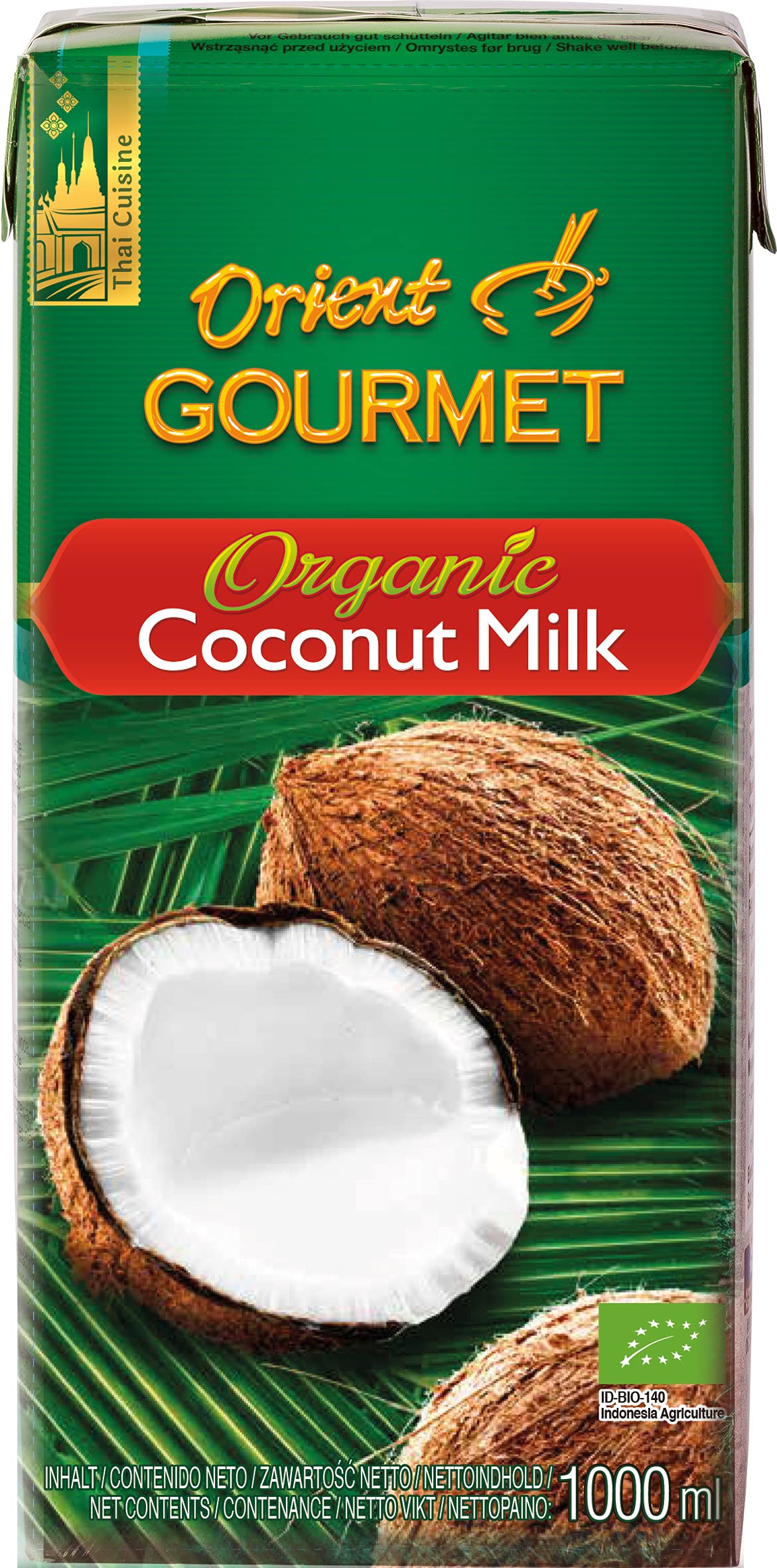 ORIENT GOURMET Organic Coconut Milk 17-19% Fat 1000 g