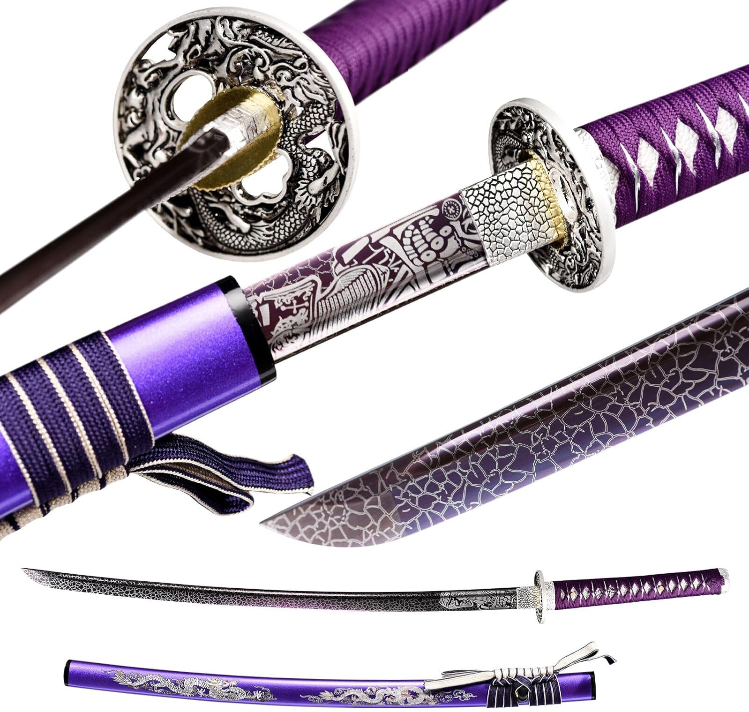 Japanese Katana Sword Real Authentic,Full Tang,Functional,Practical,1060 high Carbon Steel,Hademade Heat Tempered Full Hand Forged Traditional Samurai Sword