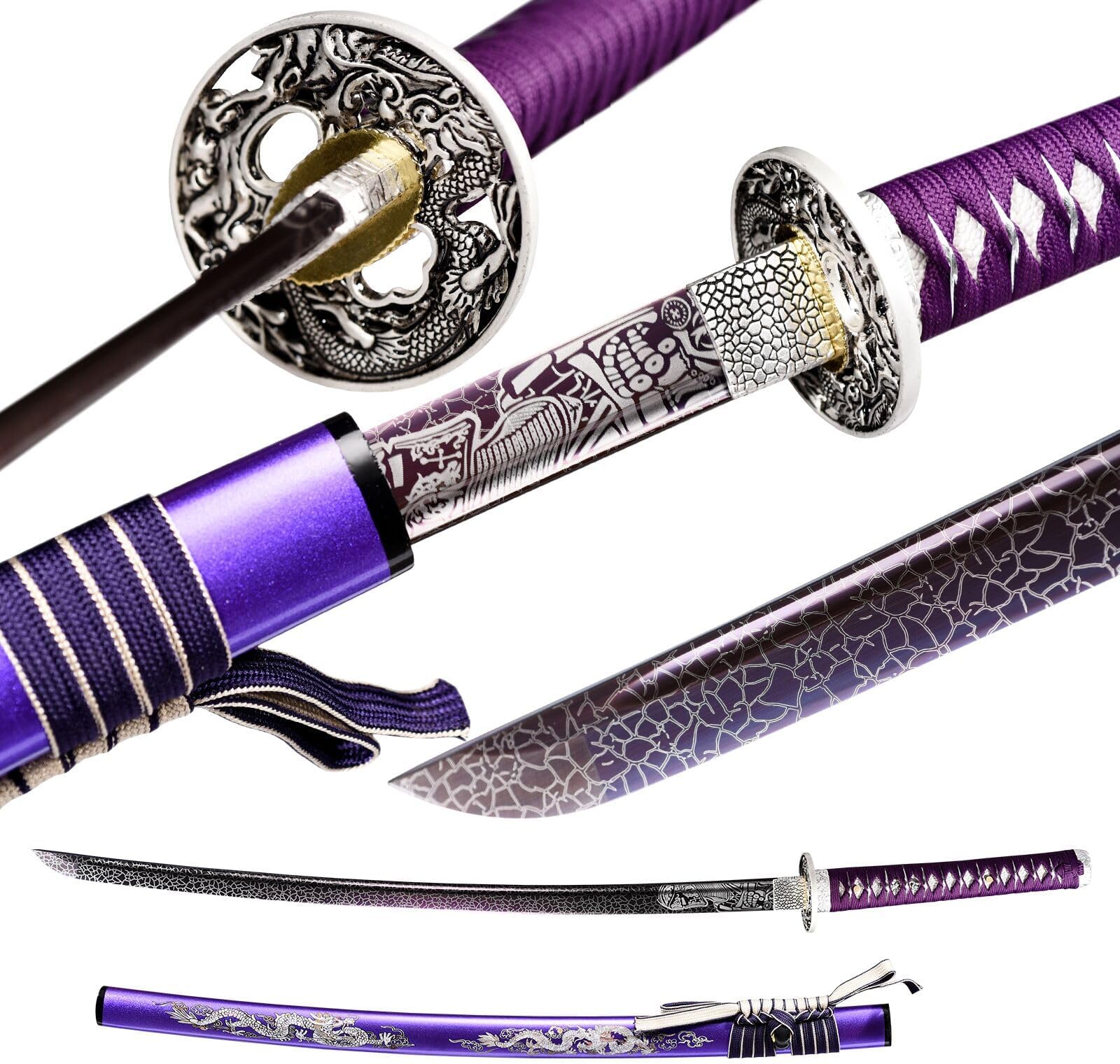 Japanese Katana Sword Real Authentic,Full Tang,Functional,Practical,1060 high Carbon Steel,Hademade Heat Tempered Full Hand Forged Traditional Samurai Sword