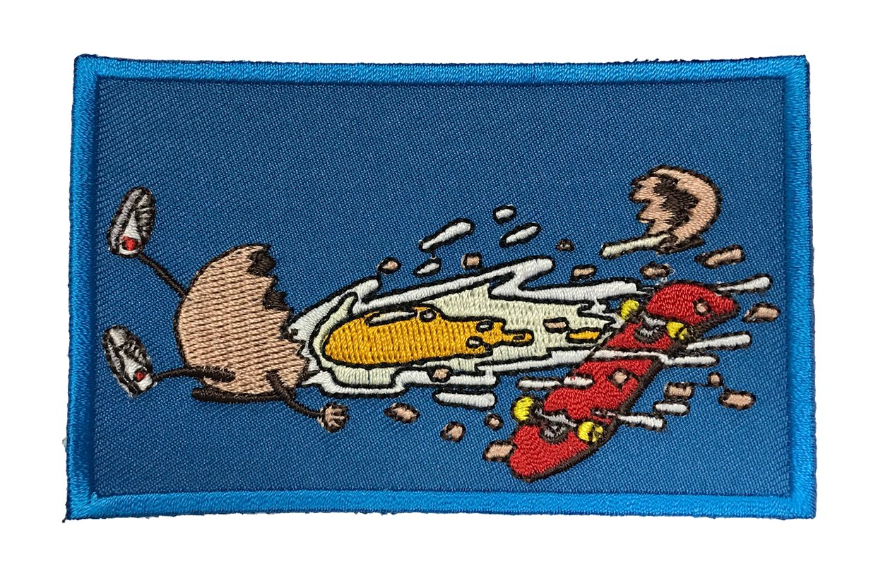 Egg Splatter Skate Cracked Skateboarding Egg Iron On Patch