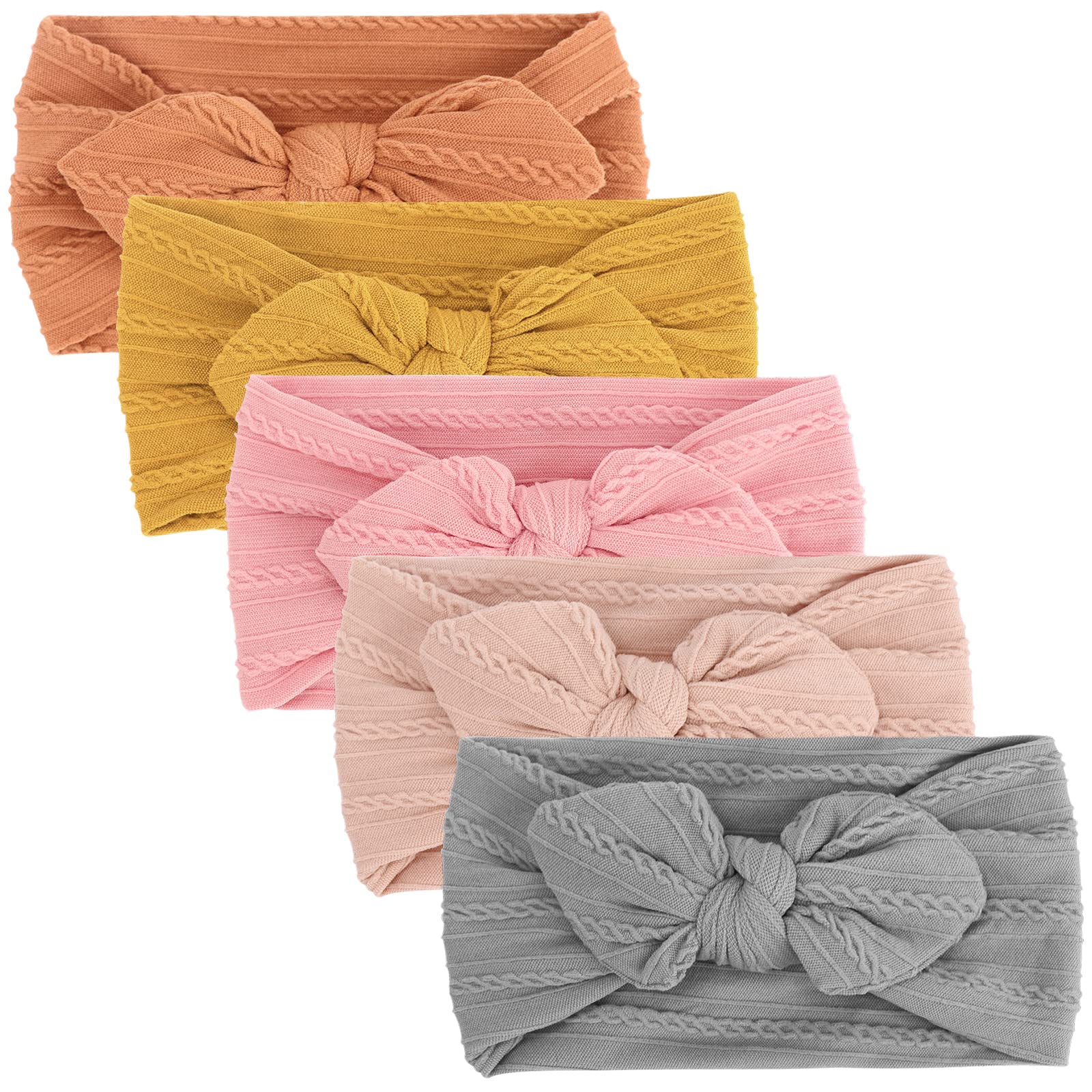 DRESHOW Baby Girl Nylon Headbands Newborn Infant Toddler Hairbands and Bows Child Hair Accessories