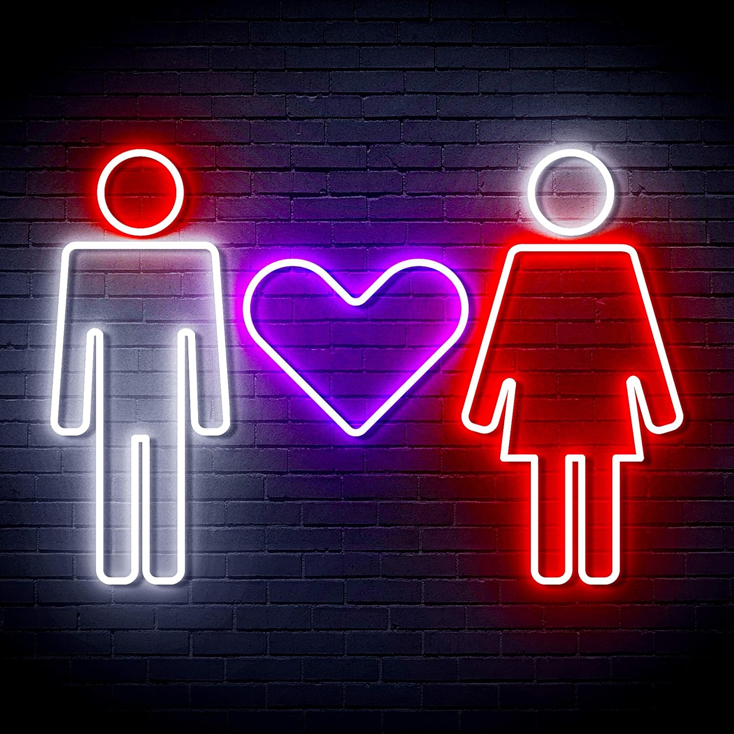 ADVPRO Boy & Girl with Heart Extra-Large Ultra-Bright LED Neon Sign - Multi-Color 5 - st16s54-fn-j0002-m5