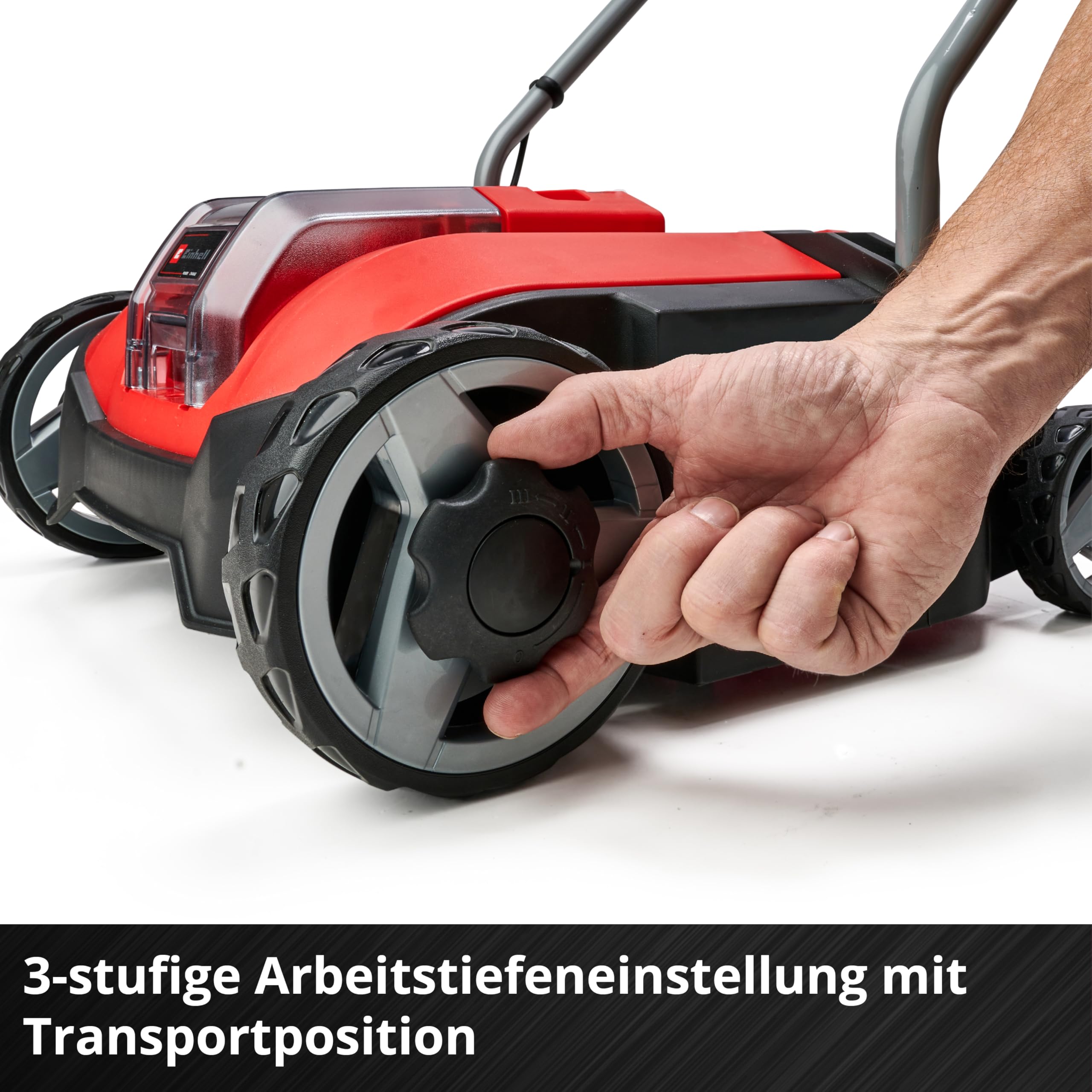 Einhell Akku-Vertikutierer GC-SC 18/28 Li (1x 4,0 Ah) Power X-Change (18 V, Brushless, 28 cm Messerwalze, 3-stufige Arbeitstiefeneinstellung, inkl. 1x 4,0 Ah Akku & Ladegerät)