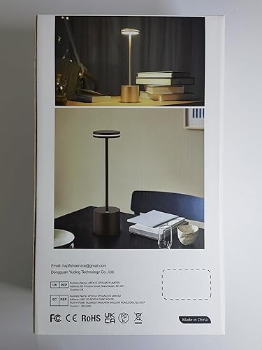 Miniatura 8 de Hapfish Paquete de 2 lámparas de mesa inalámbricas, 5000 mAh portátiles para exteriores, funciona con pilas, regulable, luz LED recargable