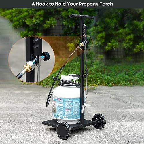 Miniatura 7 de Stanbroil Carro de tanque de propano de 20 libras, carro de mano de metal duradero con soporte para tanque para cilindro de propano