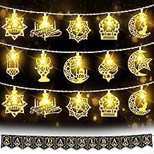 BOLWEO Lichterkette,Ramadan Deko Lichterkette Batterie Timer 3m/9.8ft 20 LEDs, Eid Ramadan Mubarak Dekorationen für Haus Garten Terrasse Innen Außen