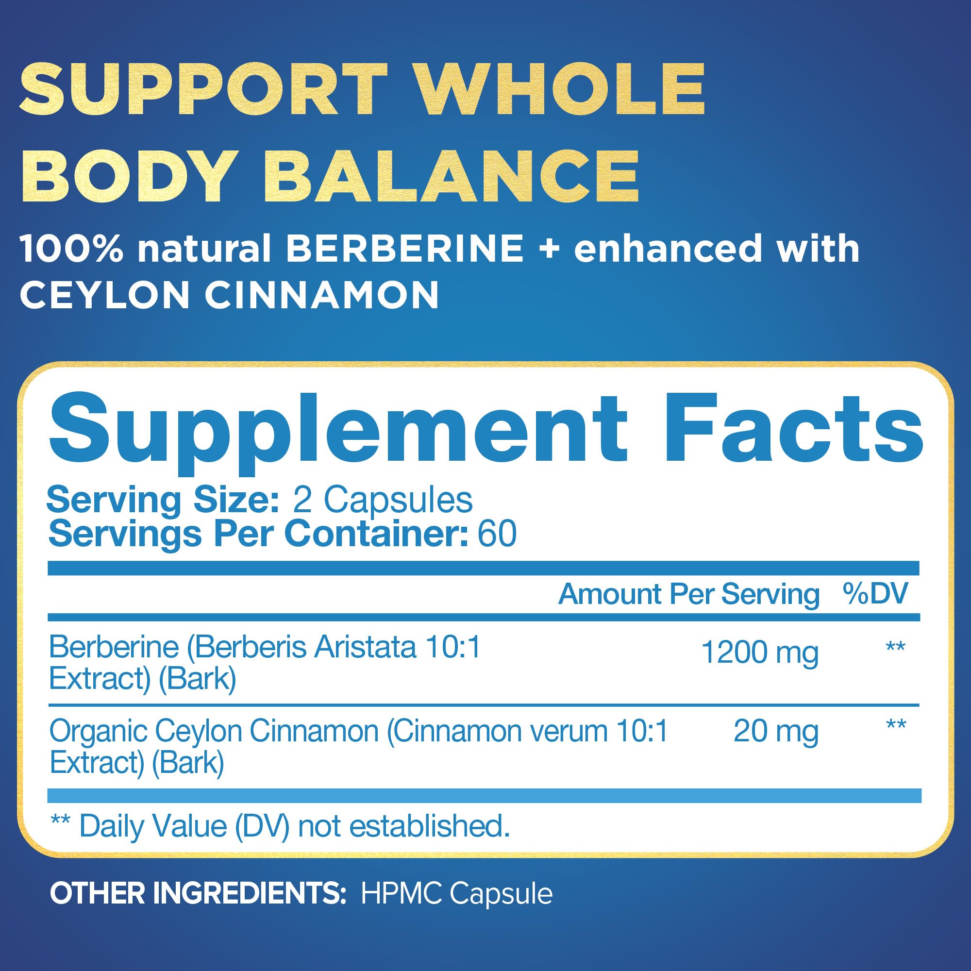 Nutrivein Premium Berberine HCL 1200 mg - 120 Caps: Berberine Supplement — Amazon image 2