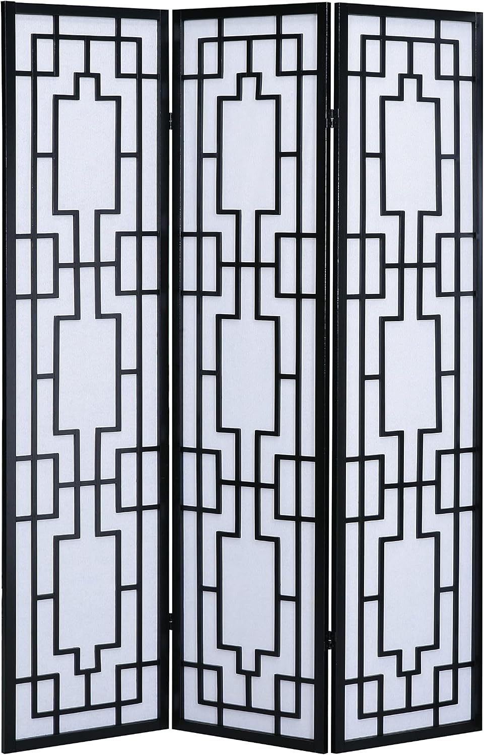 Separador de Ambiente de 3 Paneles Roundhill Furniture Sudoku, Negro miniatura 1