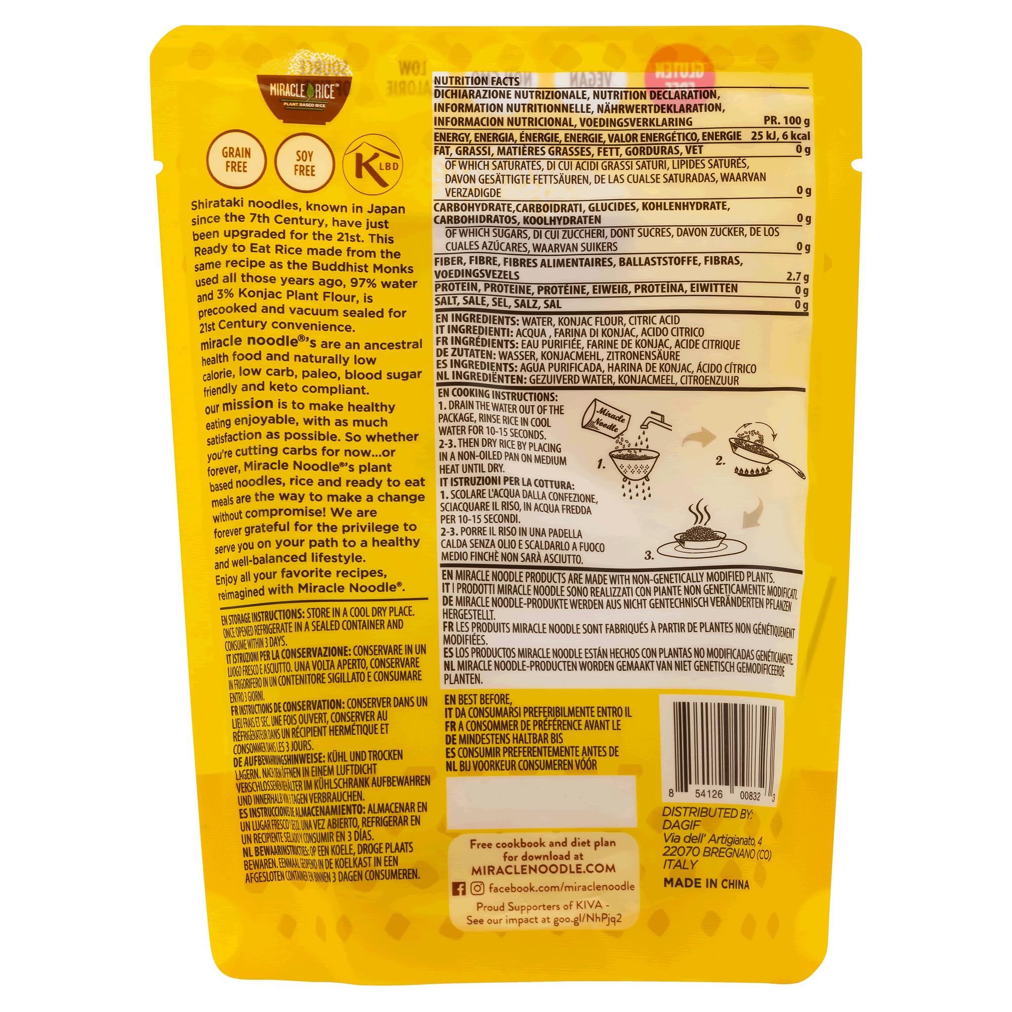 Risino Shirataki di Konjac Miracle Noodle Confezione da 30 pacchetti