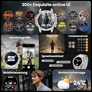 Hwagol Smart Watches for Men(Calls/Answer), 1.52'' Military Smart Watch for Android iPhone,100+ Sport Modes/Heart Rate/Sleep Monitor, A Fitness Tracker