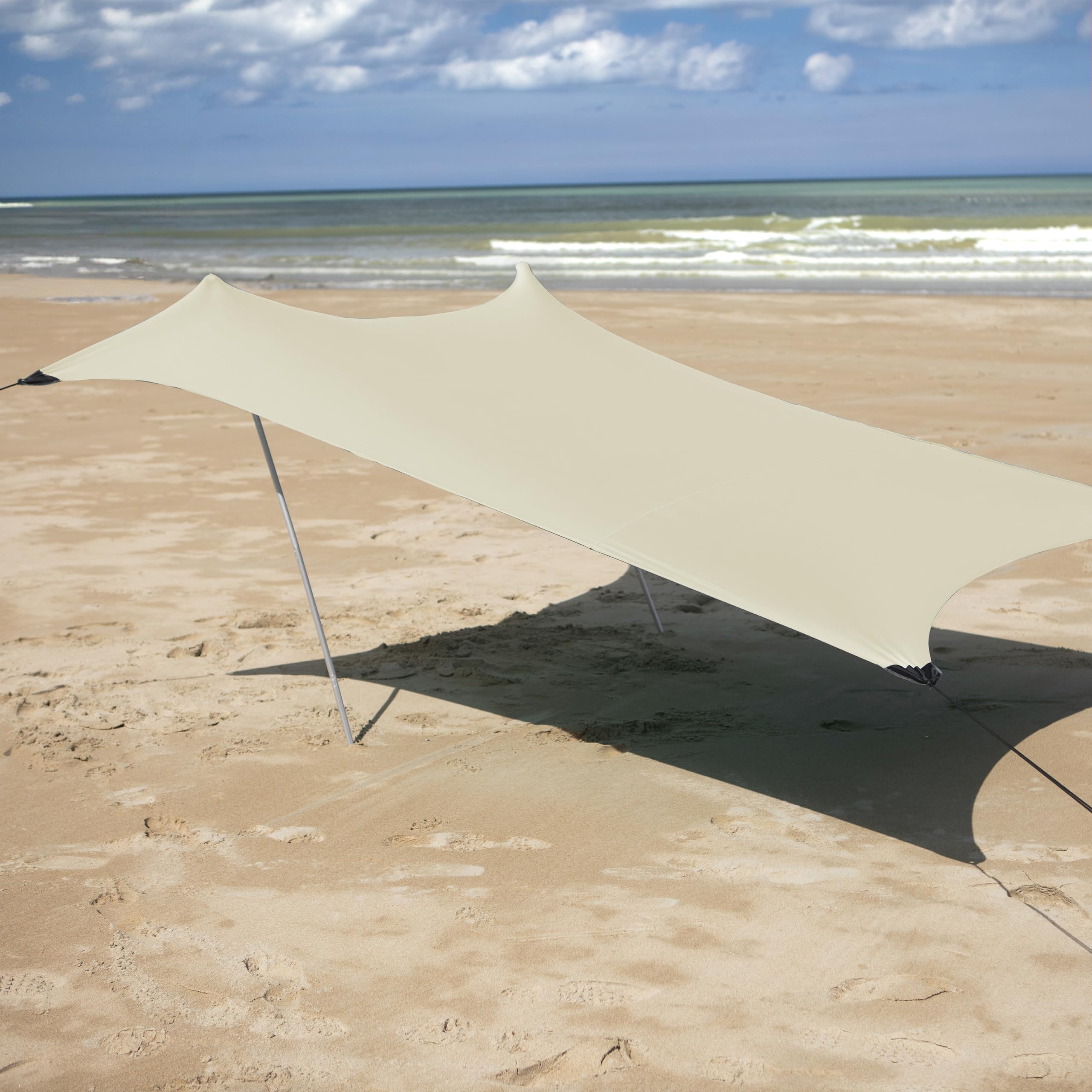 Meister Strandzelt - 210x210 cm - UVA/B-Schutz - LSF50+ - 2 bis 4 Personen - Mit Sandankern - Koffertauglich - Wasserabweisend