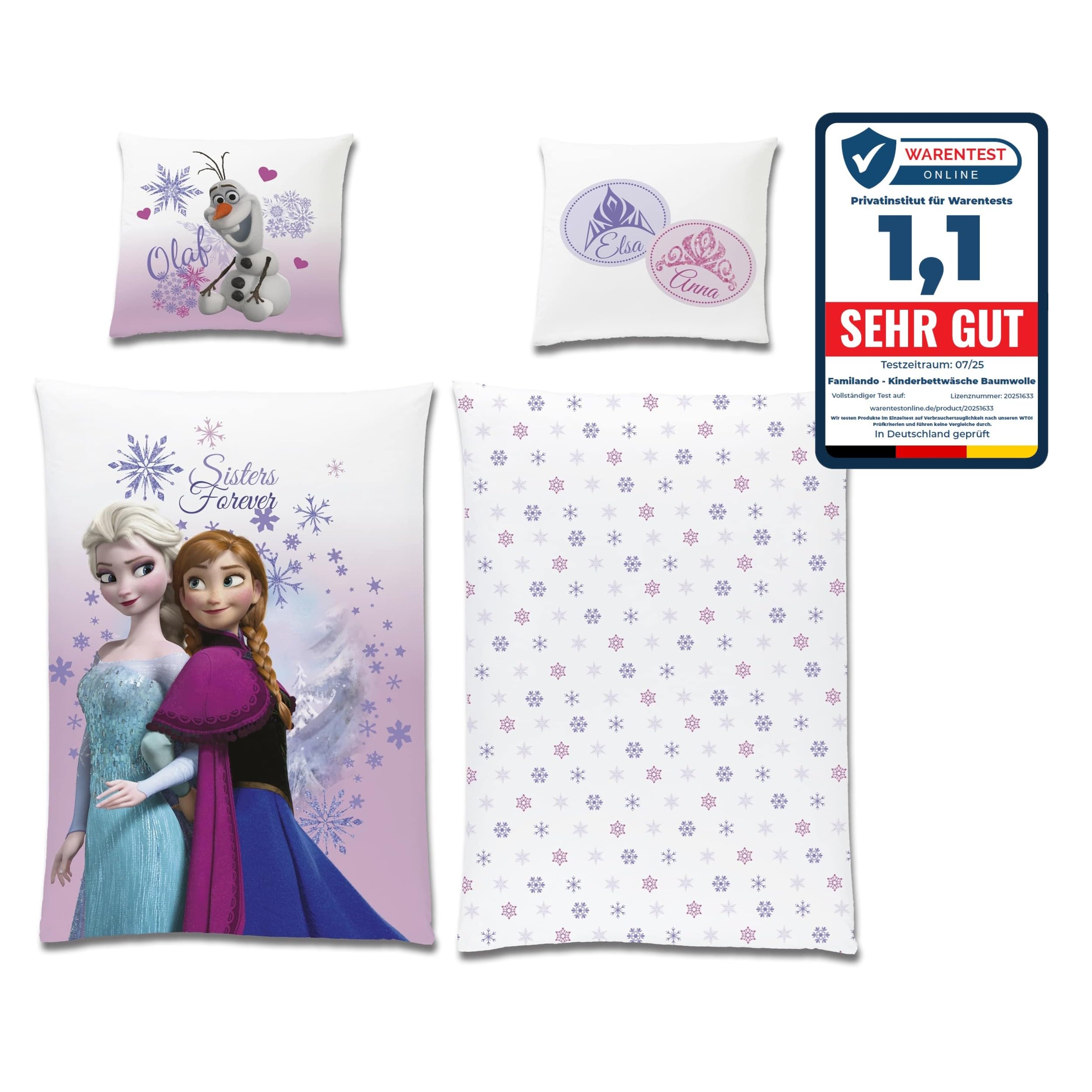 Disney CTI 43999 Bettwäsche Frozen/Ice Queen, Pink Mountain Linen 135 x 200 cm 80 x 80 cm