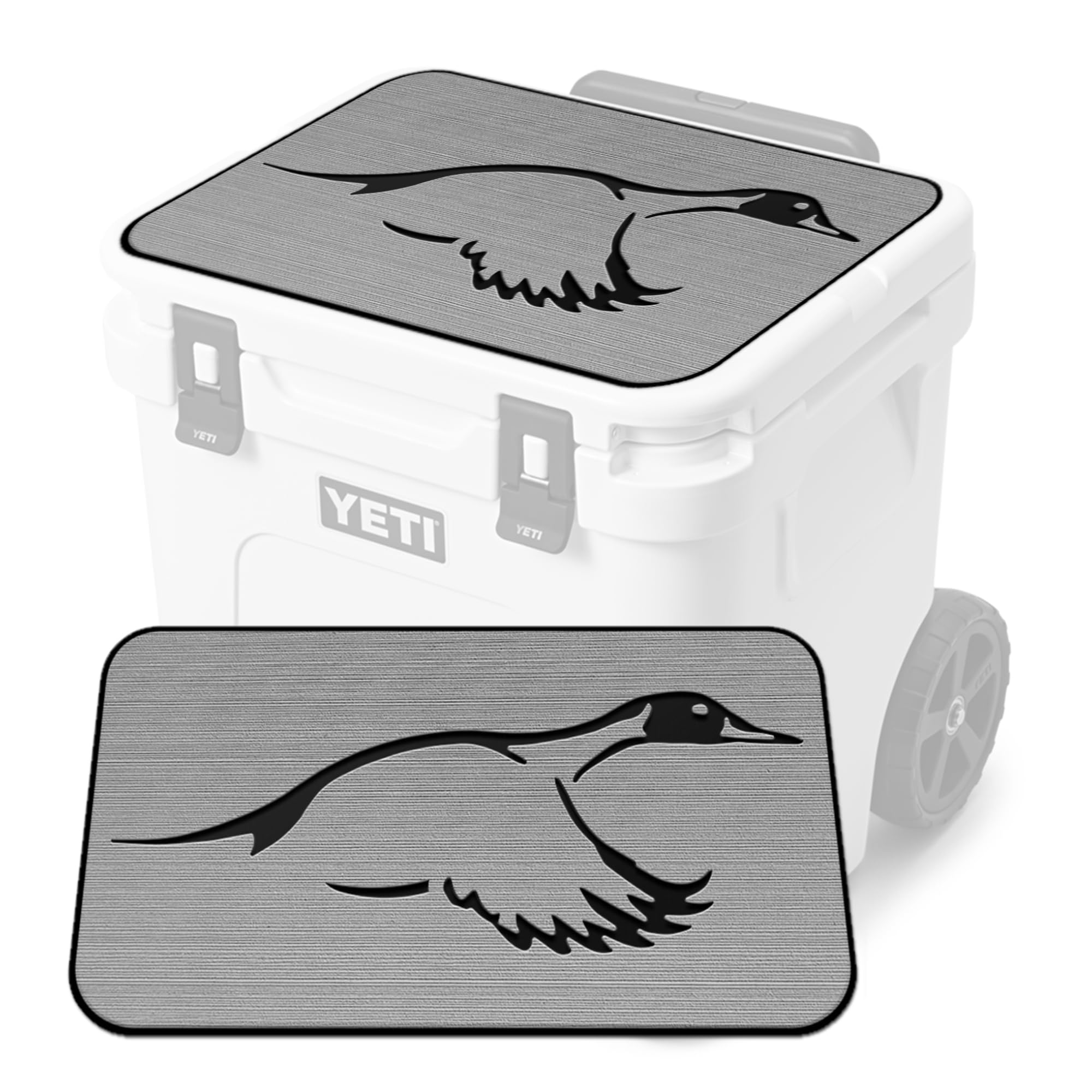 USATuff SeaDek EVA Mat Cooler Pad fits YETI 60 Roadie w/Wheels | Peel & Stick Application | Non Slip Comfort Accessories - Duck Solo Hunting Outdoorsman (StormGray-Black)