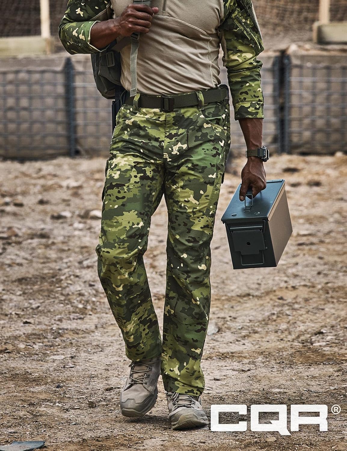 CQR Men's Utility Flex Cargo Pants, Classic-Fit Casual Stretch Work Pants, Water Resistant Lightweight Tactical Hiking Pants - Image 8