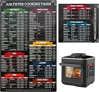 2 Air Fryer Cooking Times Chart, Air Fryer Temperature Conversion Magnetic Cheat Sheet UK Air Fryer Kitchen Accessories Cooking and Frying Celsius Centigrade and Fahrenheit Quick Reference Guide