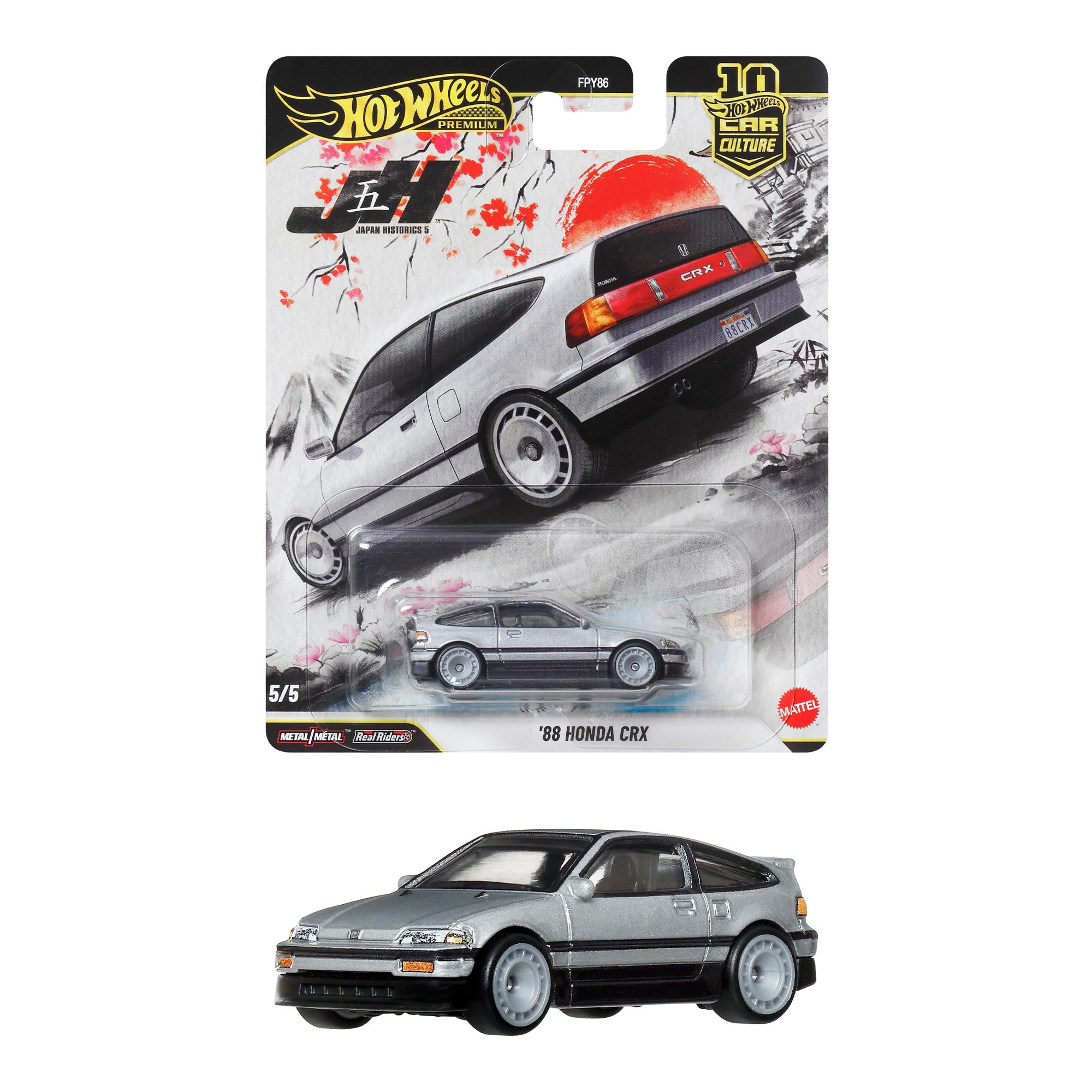 ホットウィール(Hot Wheels) カーカルチャー ジャパンヒストリックス5 '88 ホンダ CRX 乗り物おもちゃ ミニカー 3歳から シルバー JKF13