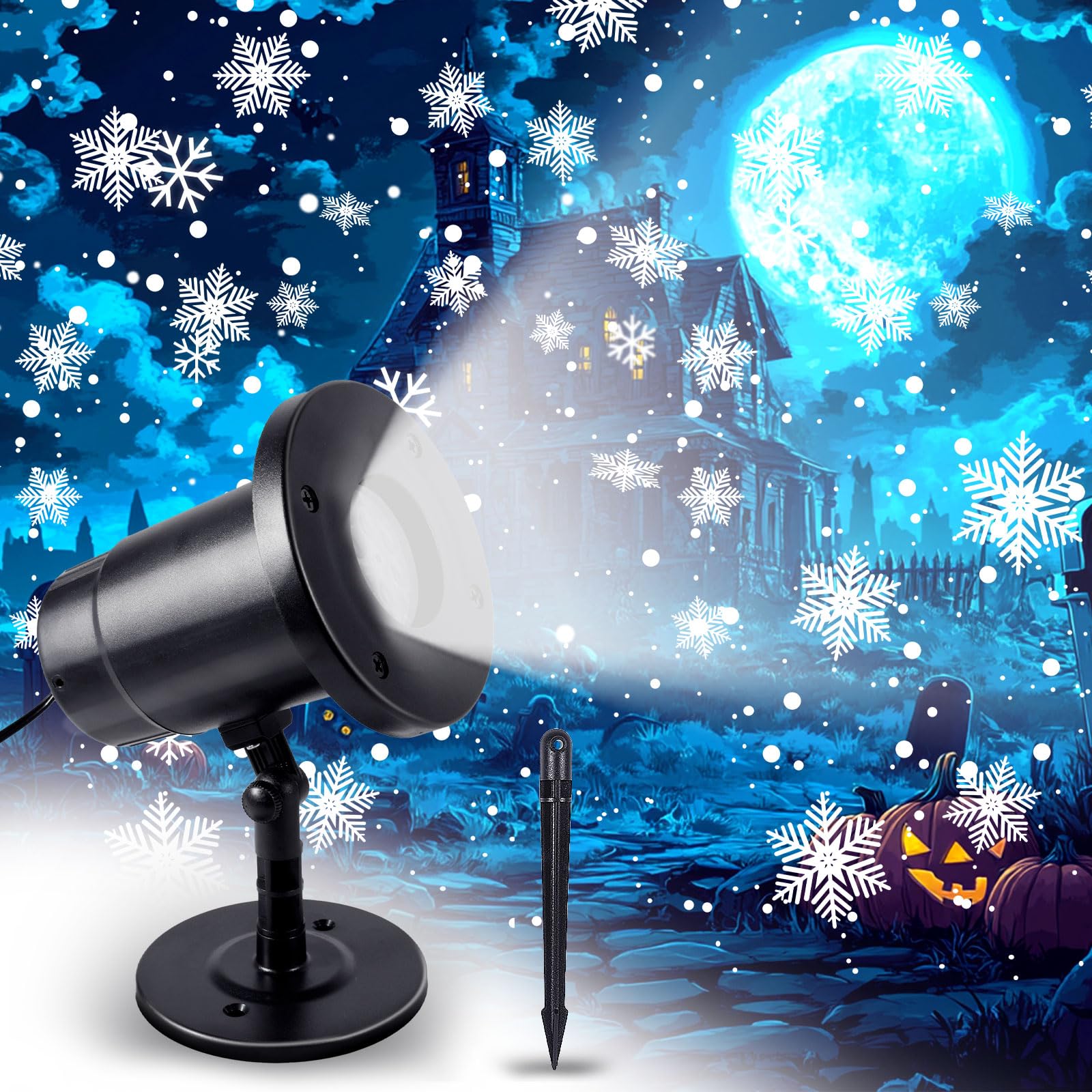 RDDAIPE Snowflake, LED Snow Projector, Waterproof IP65 Waterproof Christmas Projector for Christmas, Outdoor, Interior, Party, Window Decoration