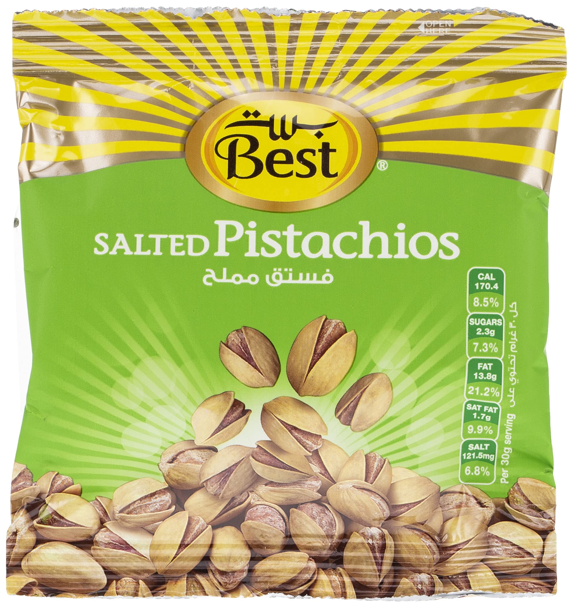 BEST SALTED PISTACHIOS 30GM BOX 9PCS