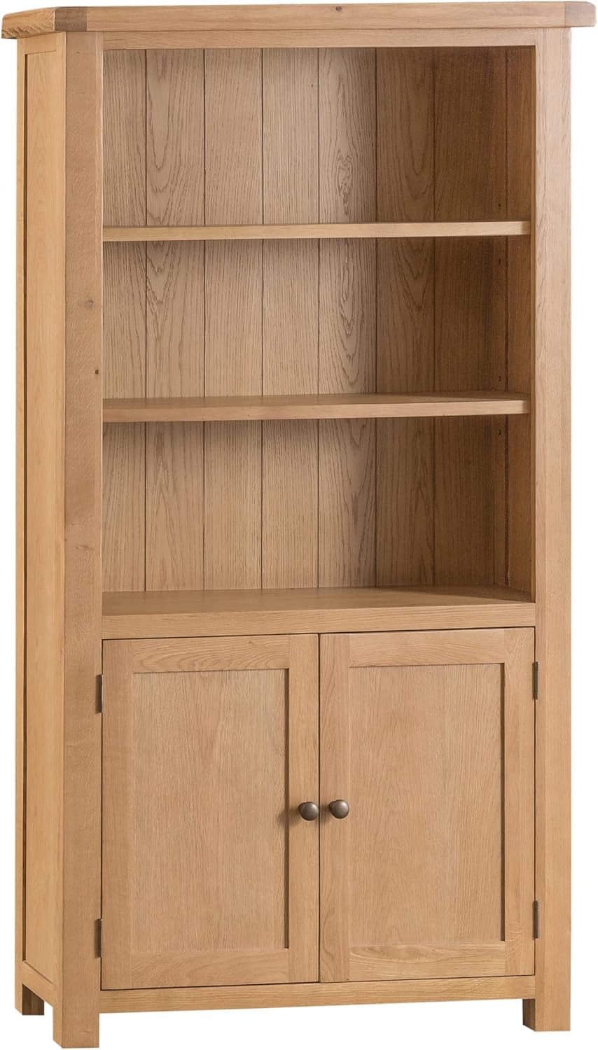 The Furniture Outlet Colchester Chunky Oak Large Bookcase Amazon.co.uk Home & Kitchen