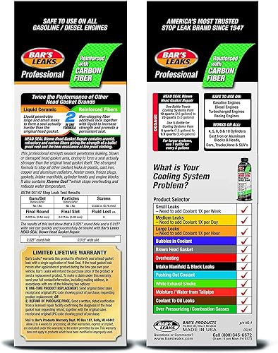 Miniatura 4 de Bars Leak HG-1 Head Seal - Reparación de junta de culata volada paquete de de 1