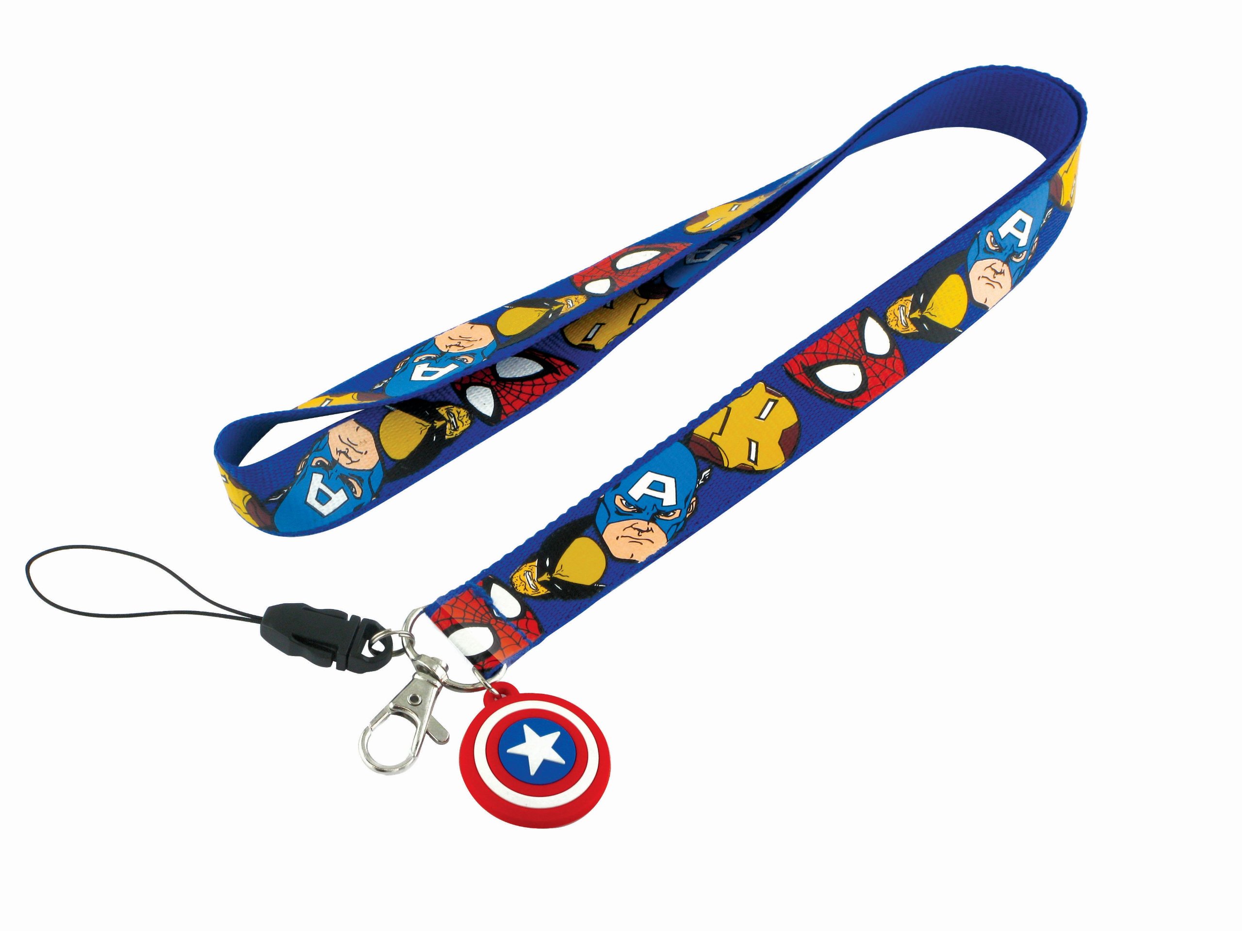 Marvel Captain America Lanyard Keyring with Shield Dangle