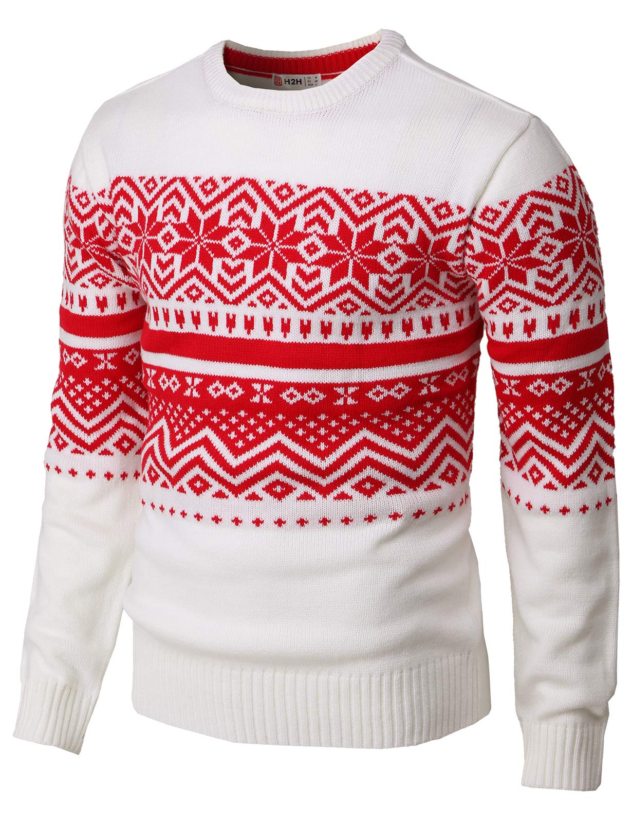 H2HH2H Mens Casual Slim Fit Knitted Yarn Ugly Christmas Sweaters Holiday Party