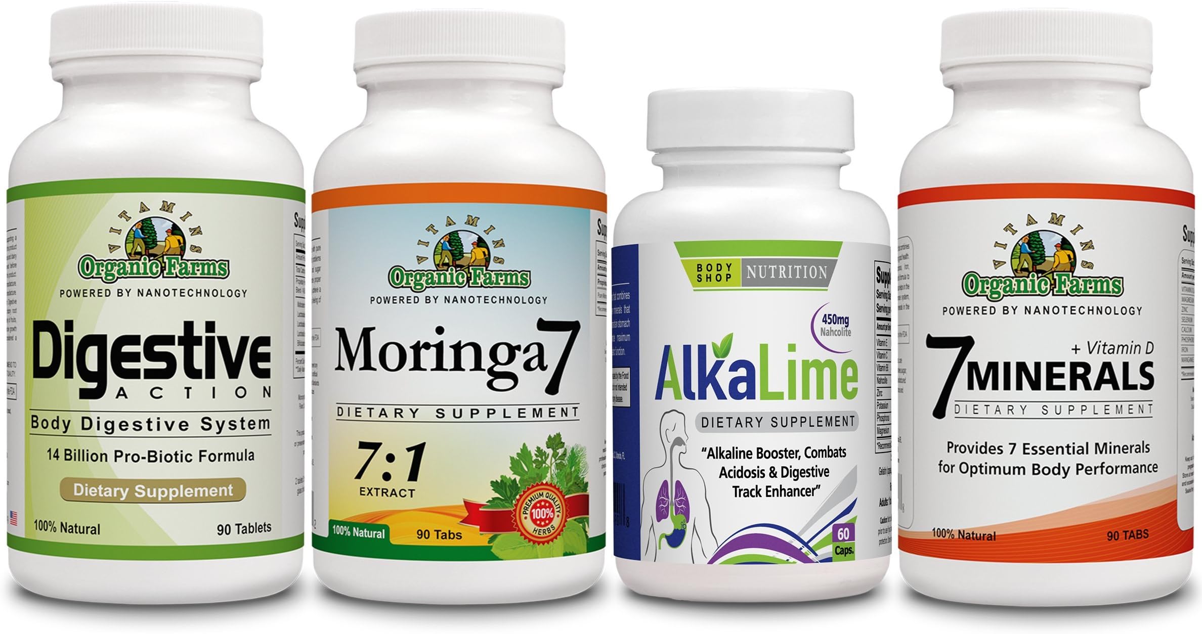 Alcalosis Control Kit - The Banlance pH - Vitamin C + 7 Minerals + Alkaline + Moringa 7 + Digestive Action - Dietary Supplements