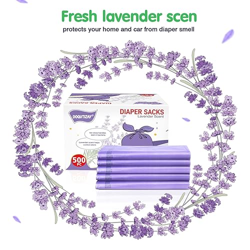 Miniatura 2 de Bolsas de pañales desechables para bebés con pestañas fáciles de atar, con eliminación de pañales con aroma a lavanda o bolsas de basura de mascotas