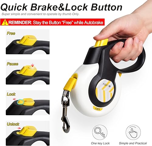 Miniatura 4 de Fida AutoBrake - Correa retráctil para perro. Diseño patentado avanzado para tirar de perros, correa resistente de 16 pies sin tirones para razas