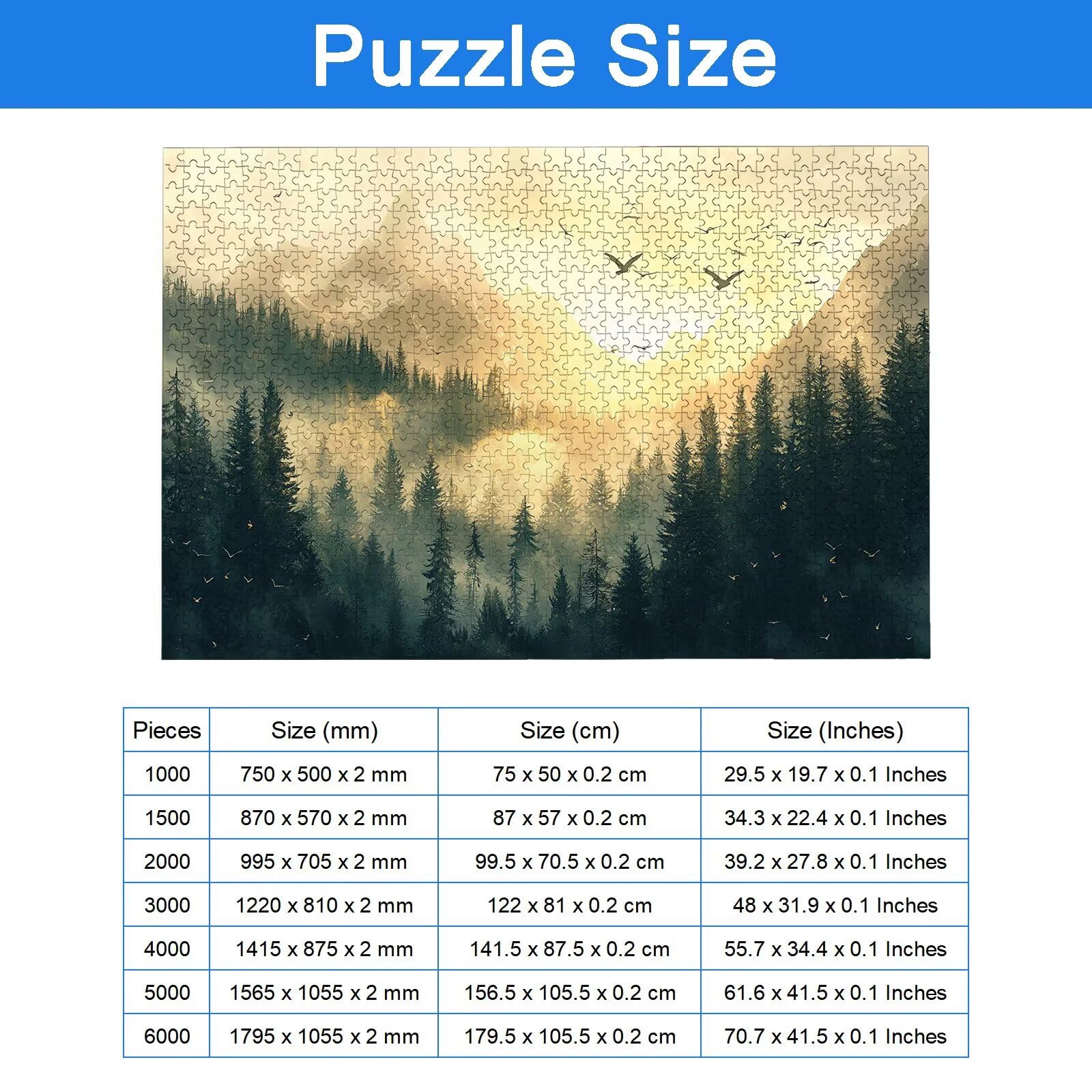 Puzzle 2000 Pezzi Paesaggio, Puzzle Foresta 2000 Pezzi Arte per Adulti e Bambini, Misura: 99.5x70.5 cm, Puzzles Legno per Adulti con Squisita Scatola di Imballaggio, Regalo Donna, Regalo Uomo, -8923