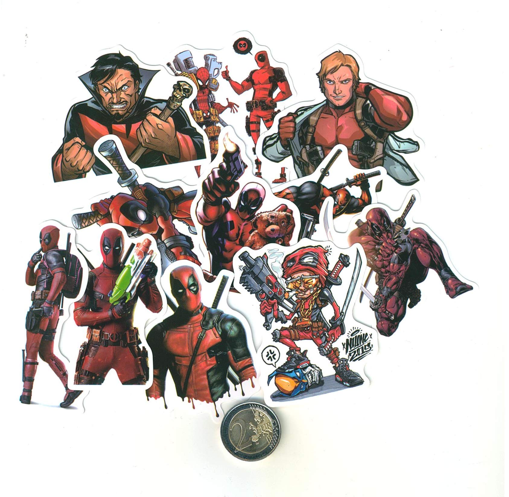 Top Stickers! Pack of 40 Stickers Dead Pool - Sticker HD Vinyls - Non-Vulgar - Marvel, Deadpool, Bomb, Mangas - Customization, scrapbooking, bullet journal...
